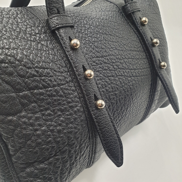 EXTRA 30% OFF🖤Alexander Wang Boston Bag Black Pebbled Leather Gold Tone Handbag - Picture 8 of 16